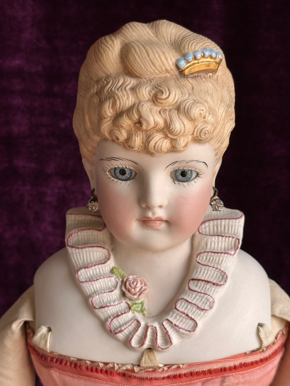 Rare Vintage 20.5” Reproduction of Antique German Kling Parian Doll Glass Eyes