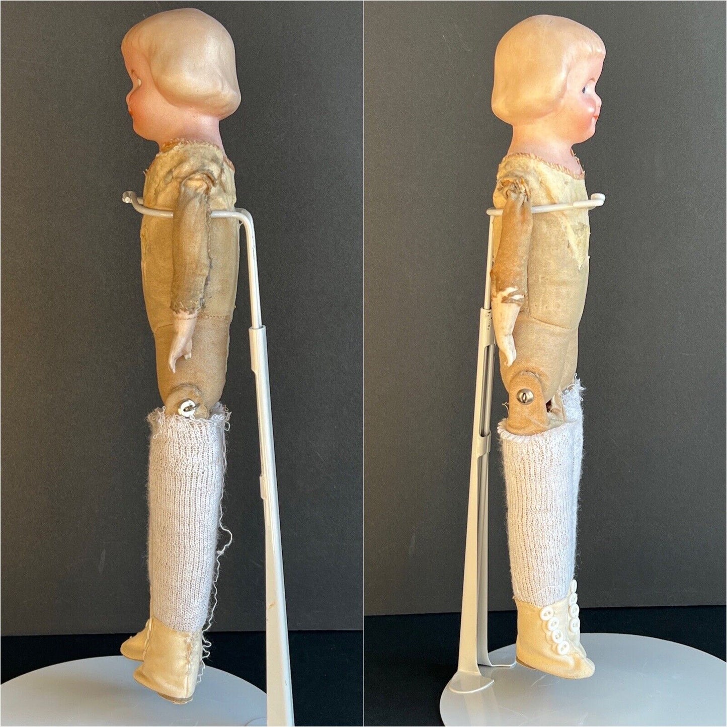 Antique German 13” Gebruder Heubach Googly Girl Bisque Head Doll
