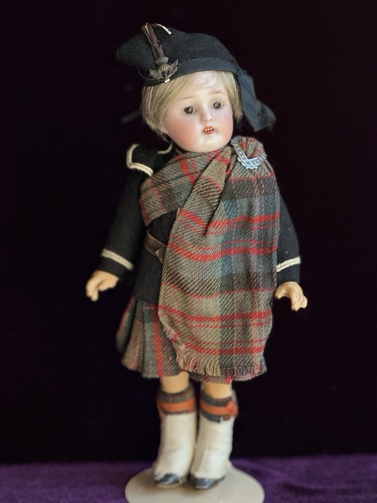 Antique German 8.75” Kammer Reinhardt Scottish Boy Bisque Head Doll