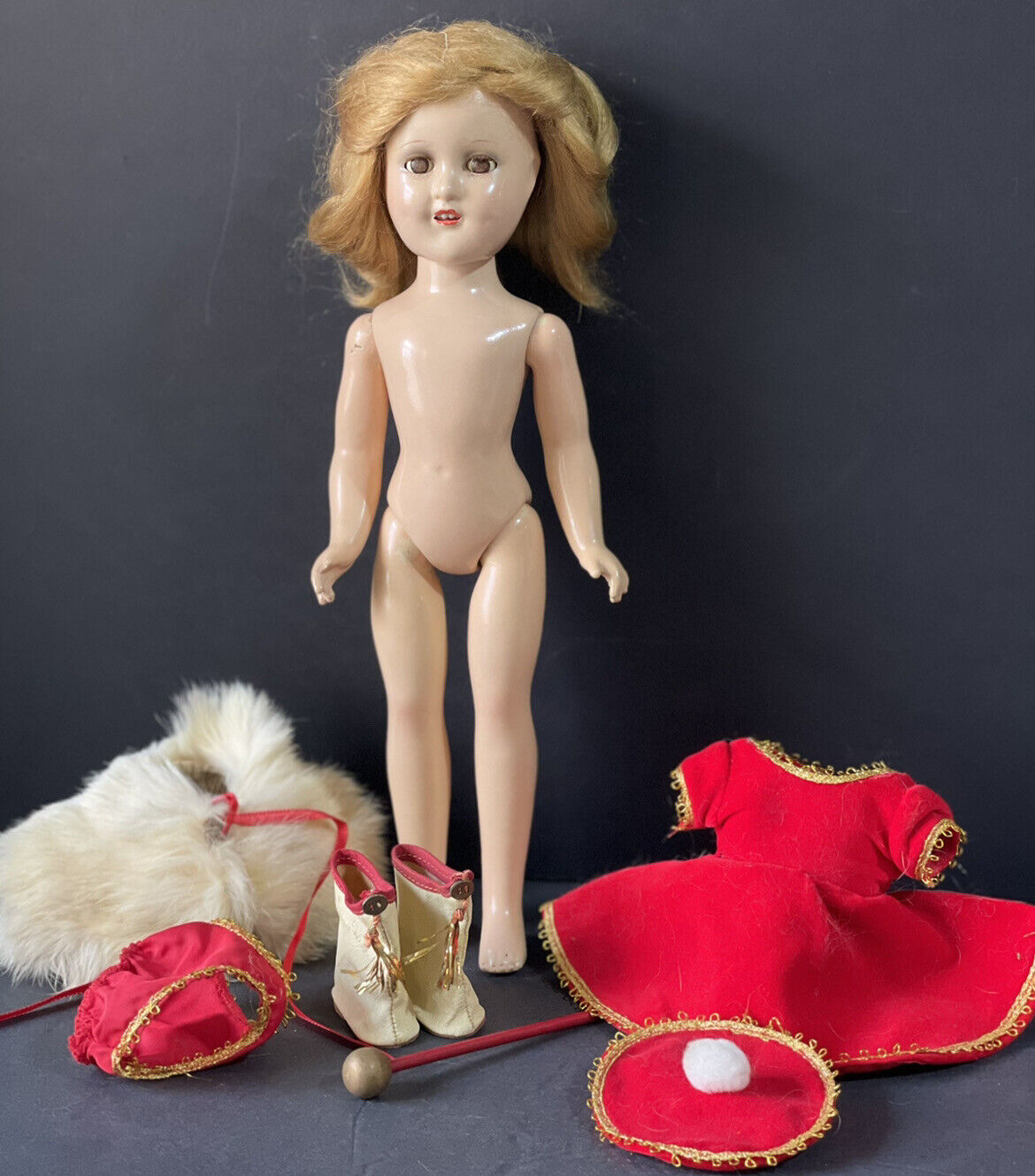 Vintage Madame Alexander 14” Sonja Henie Composition Doll