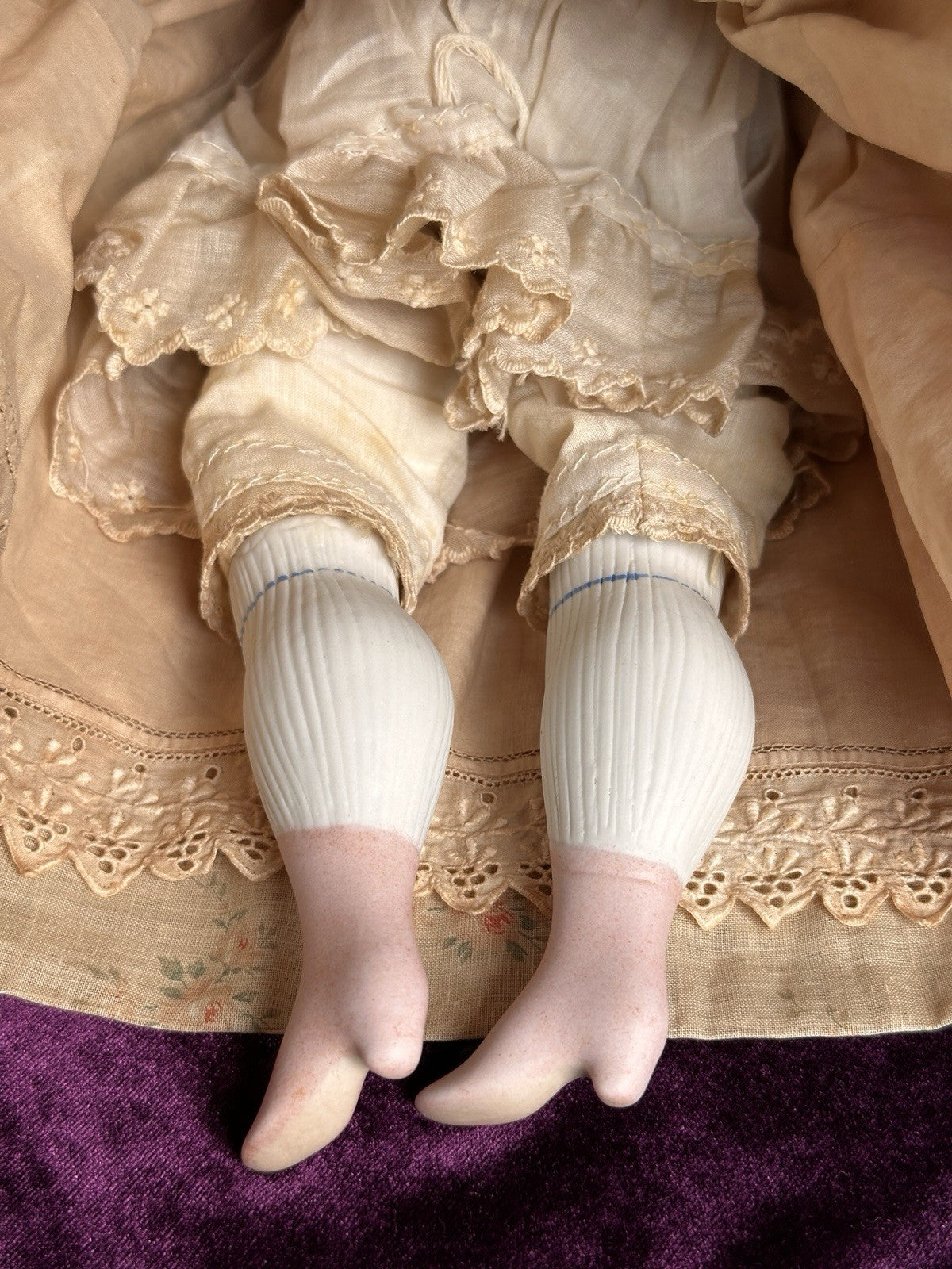 Vintage Porcelain 14.5” Reproduction of Antique Hertwig Parian China Head Doll