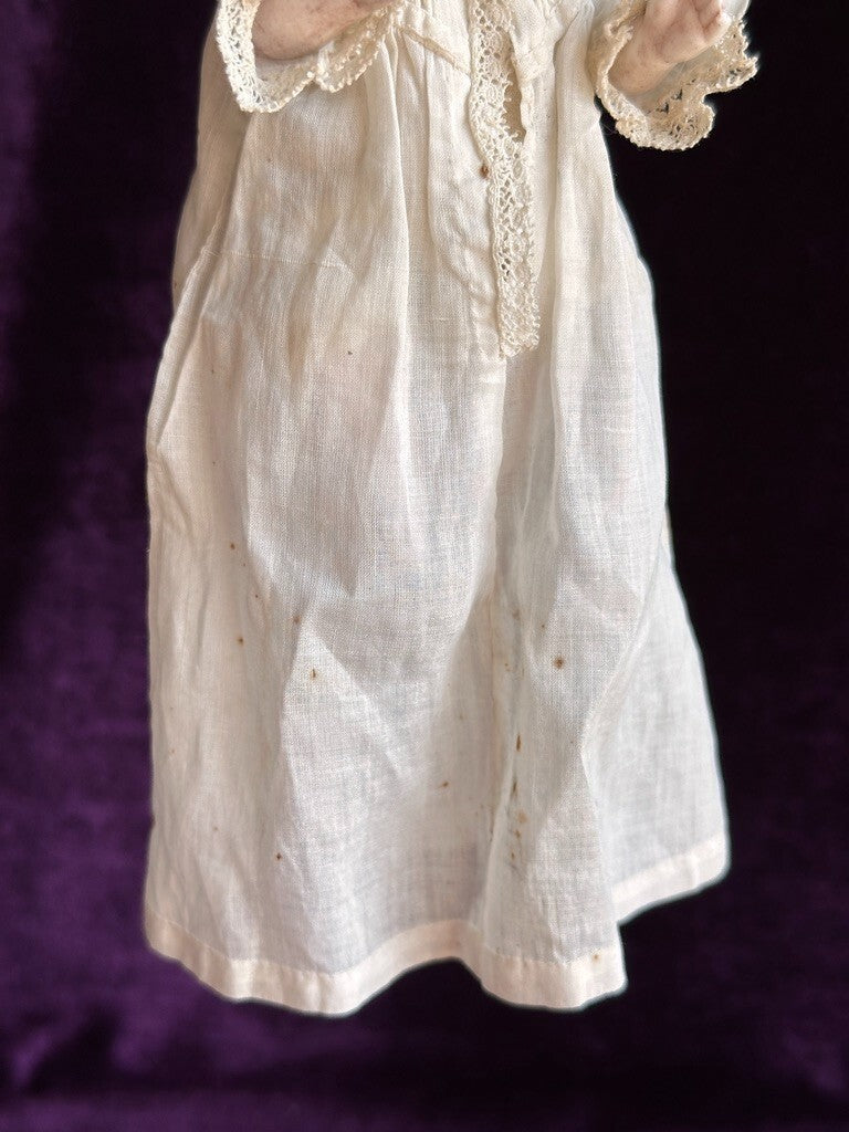 Antique German 5.25” All Bisque Miniature Baby Doll