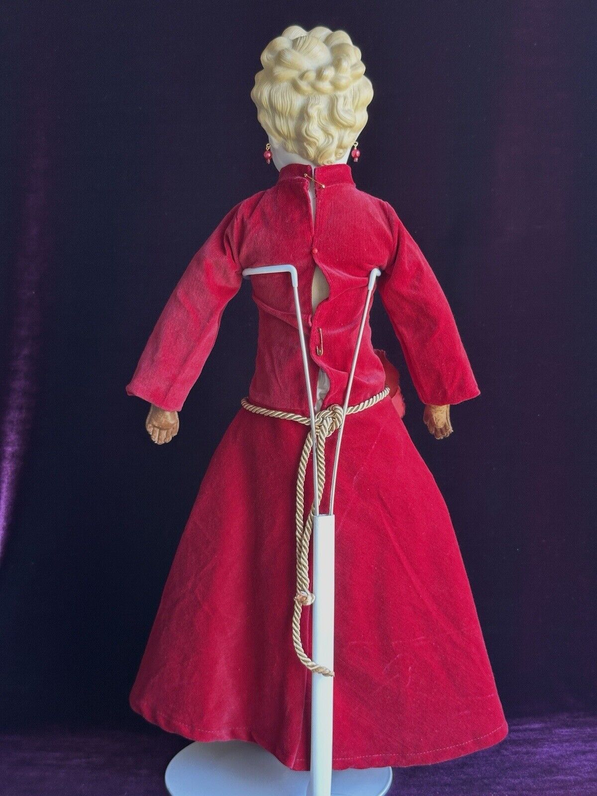 Very Rare Antique German 22” Parian Bisque Turned Head Pierced Ears Lady Doll