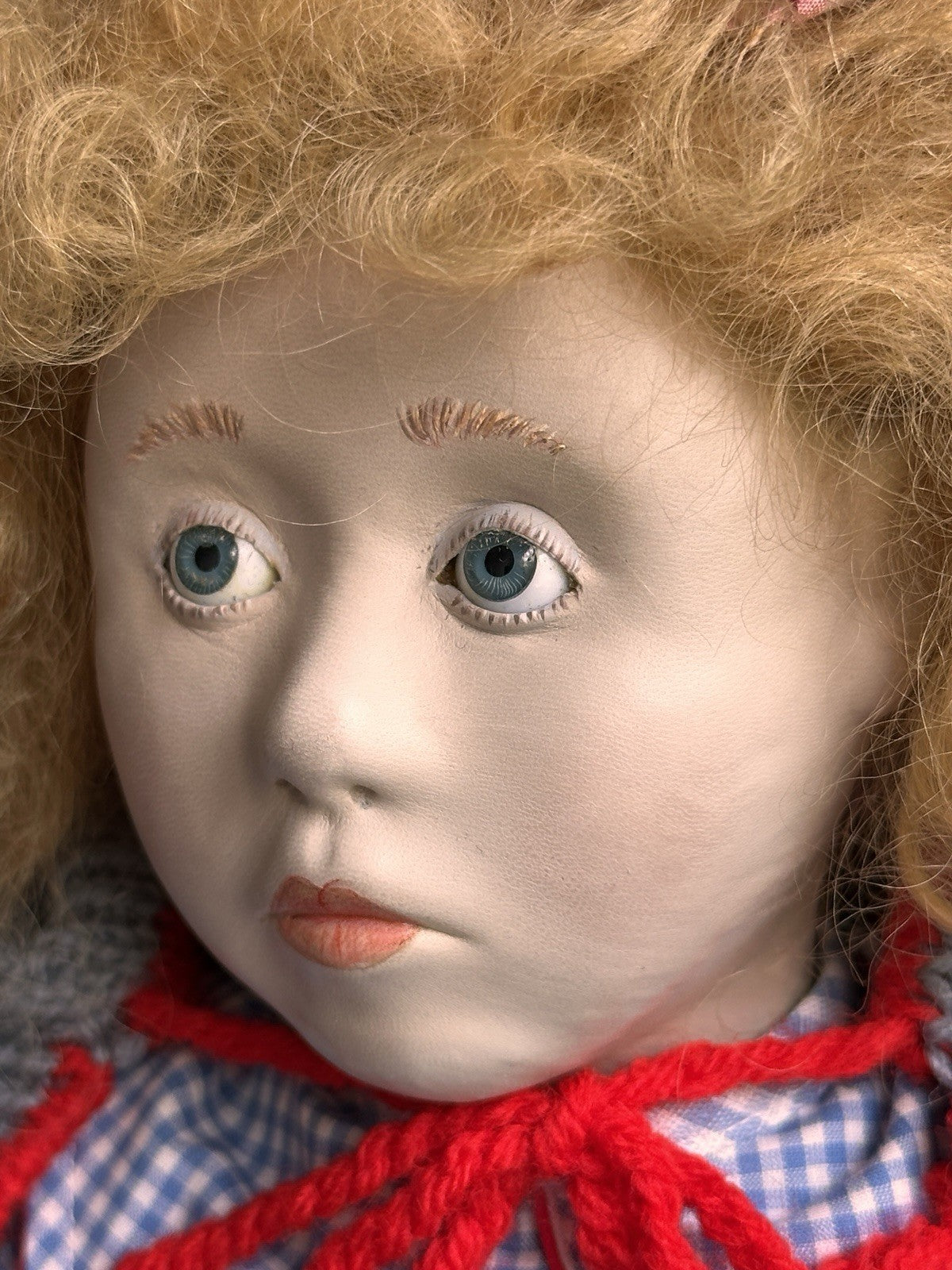 Very Rare OOAK 21” French Artist Malou Ancelin Leather Handmade Signed Doll