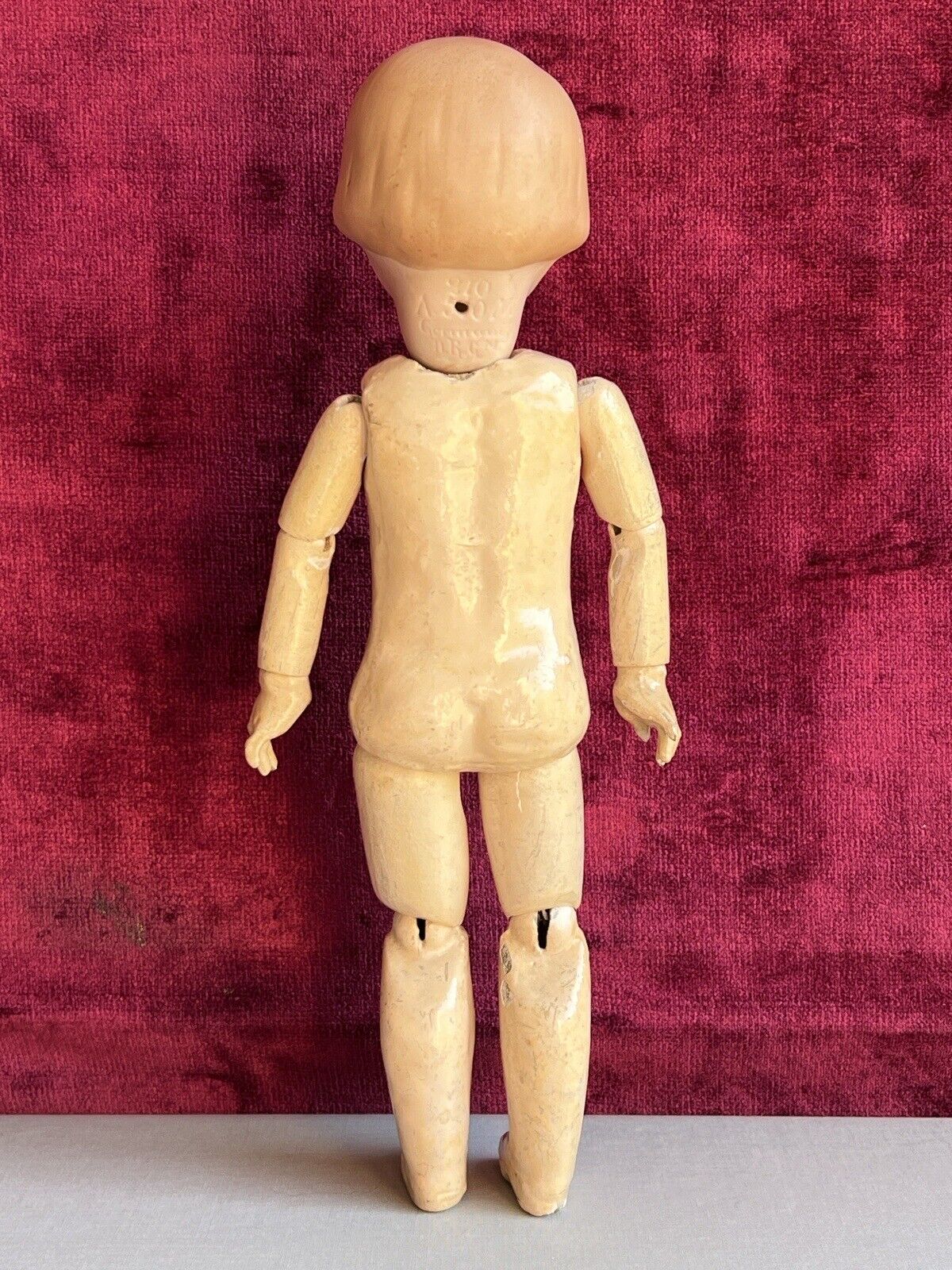 Antique German 11” Armand Marseille 210 Googly Eye Jointed Body Bisque Head Doll