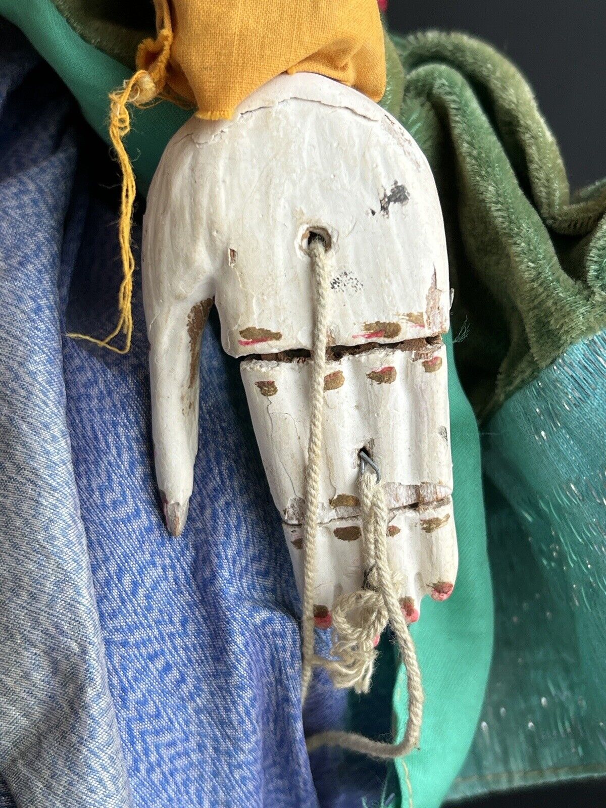 Antique Asian Burmese Folk Art Wooden Puppet Marionette Doll
