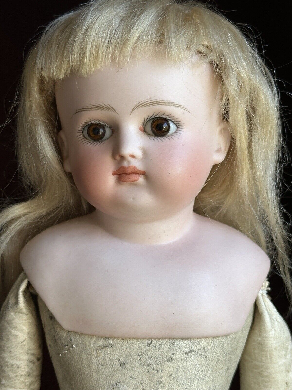 Antique German 14” Early Kestner Closed Mouth Bisque Shoulder Head Doll