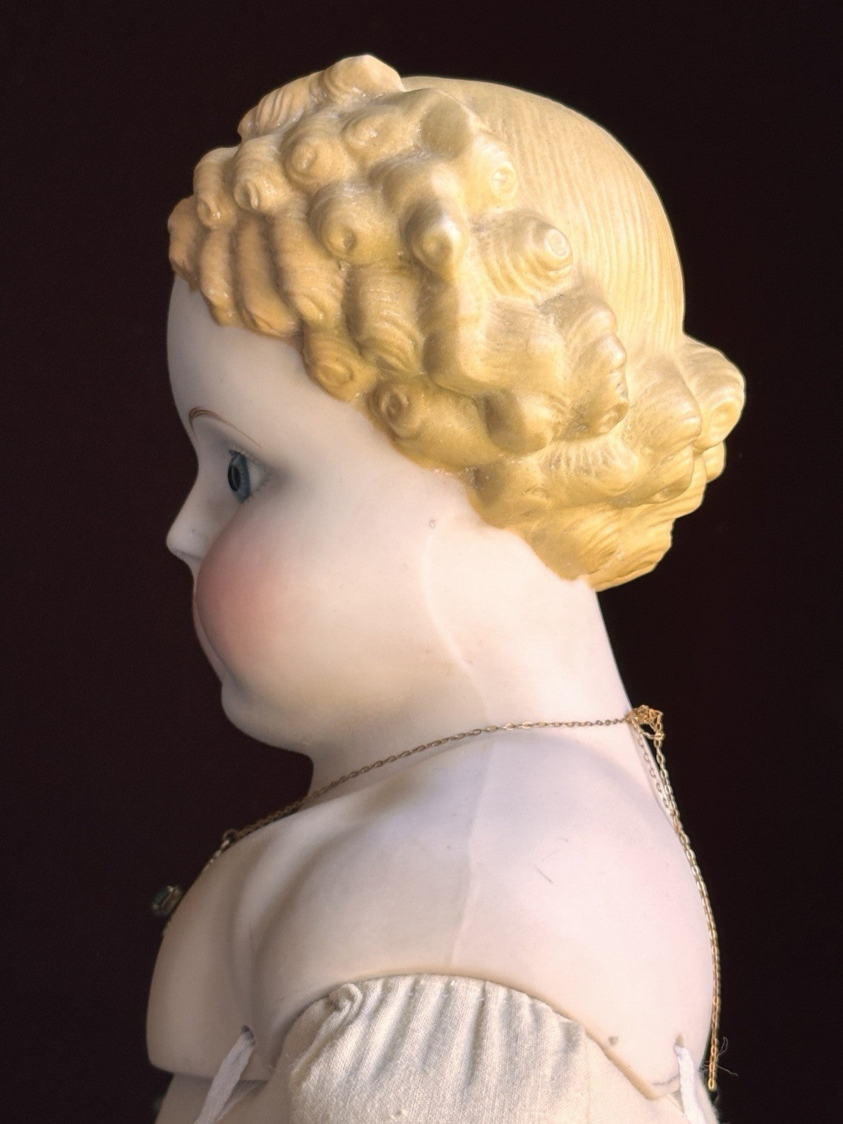 Large Antique German 26” ABG (?) Bisque Parian China Fashion Doll w/ Glass Eyes