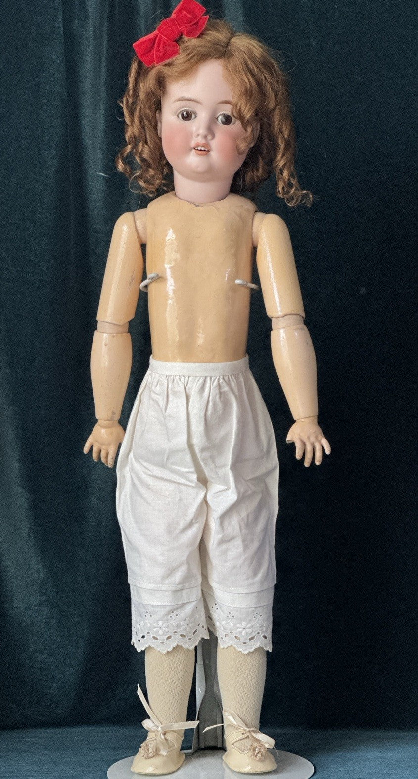 Antique German Shoenau & Hoffmeister Mold 1906 Bisque Head 27” Doll
