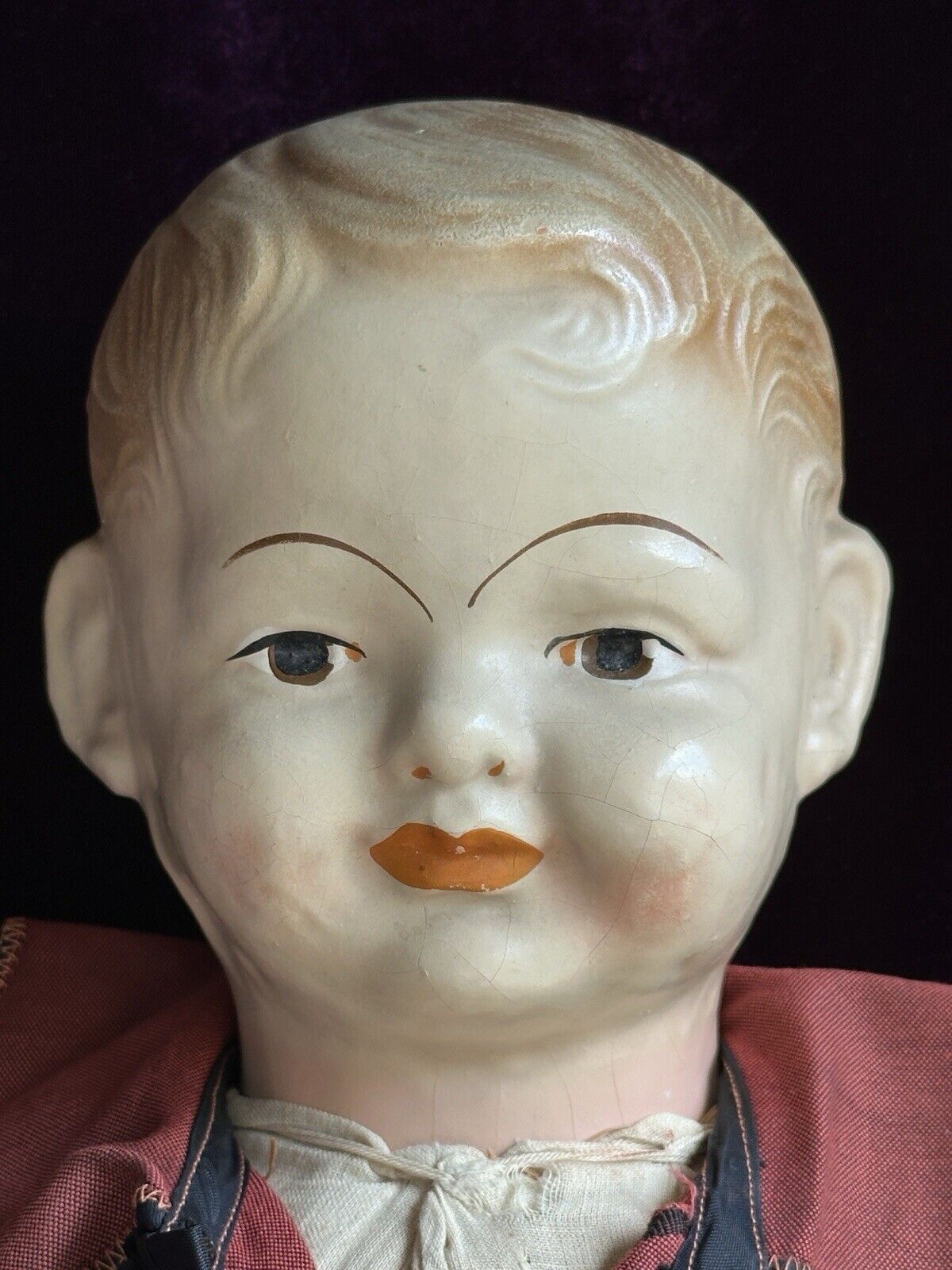 Antique 25” Elektra American Toy & Novelty Company (?) Composition Boy Doll