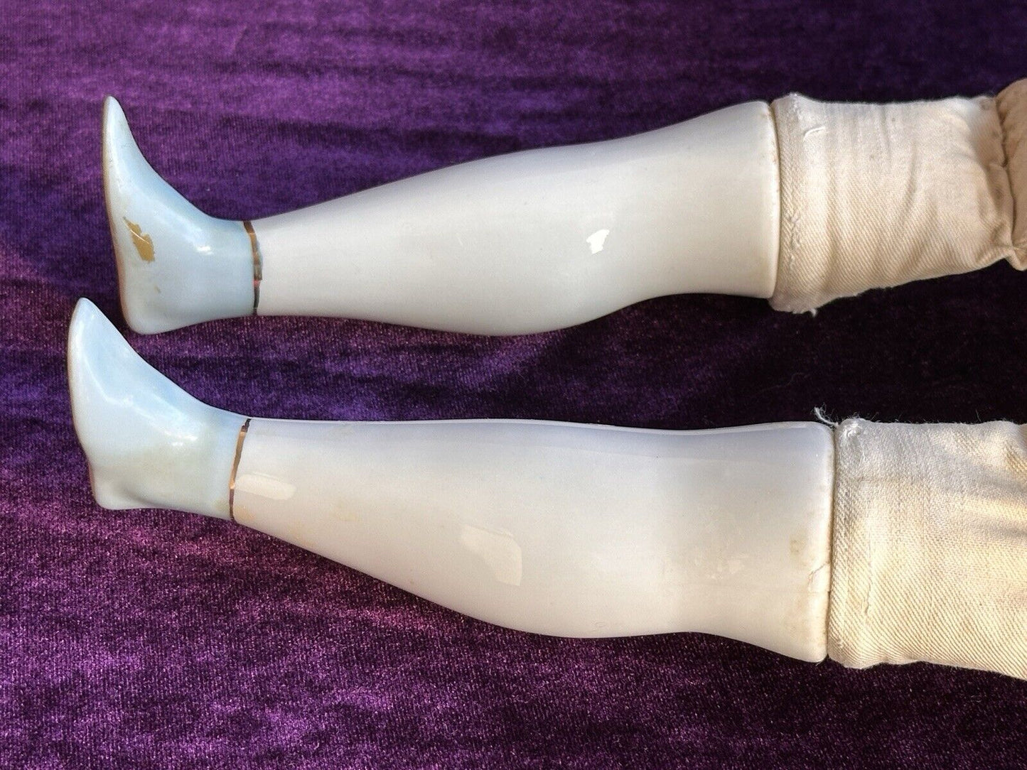 Antique German 11.5” Petite Blonde China Shoulder Head Doll