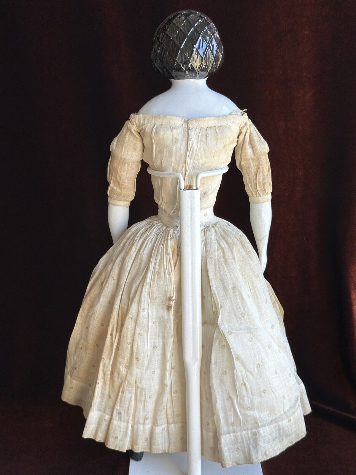 Antique German 21” Alice Hairdo with Snood Brunette China Shoulder Head Doll