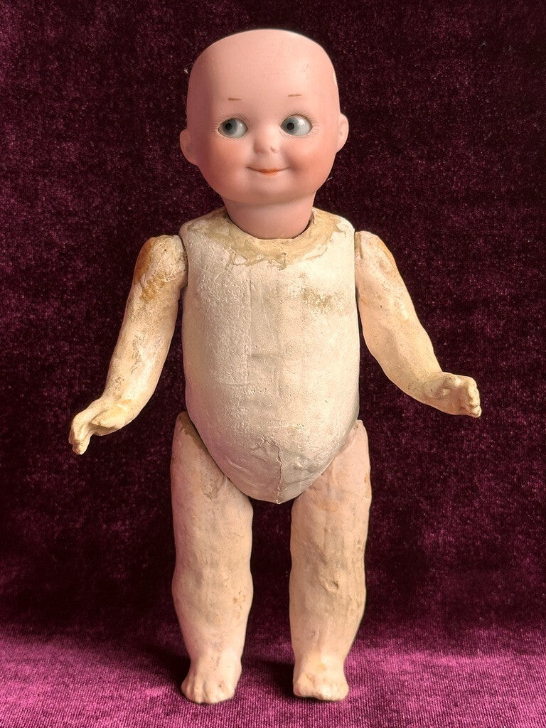 Antique German 7” Armand Marseille 253 Googly Eyes Bisque Head Doll