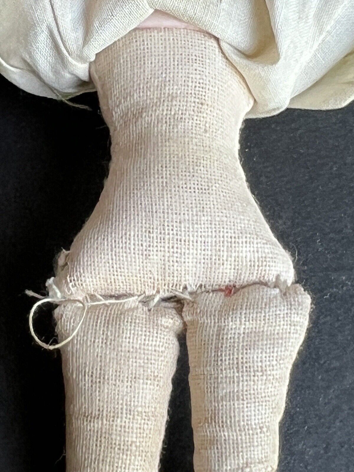 Rare Antique German 4.75” Bisque Shoulder Head Dollhouse Bald Man Doll