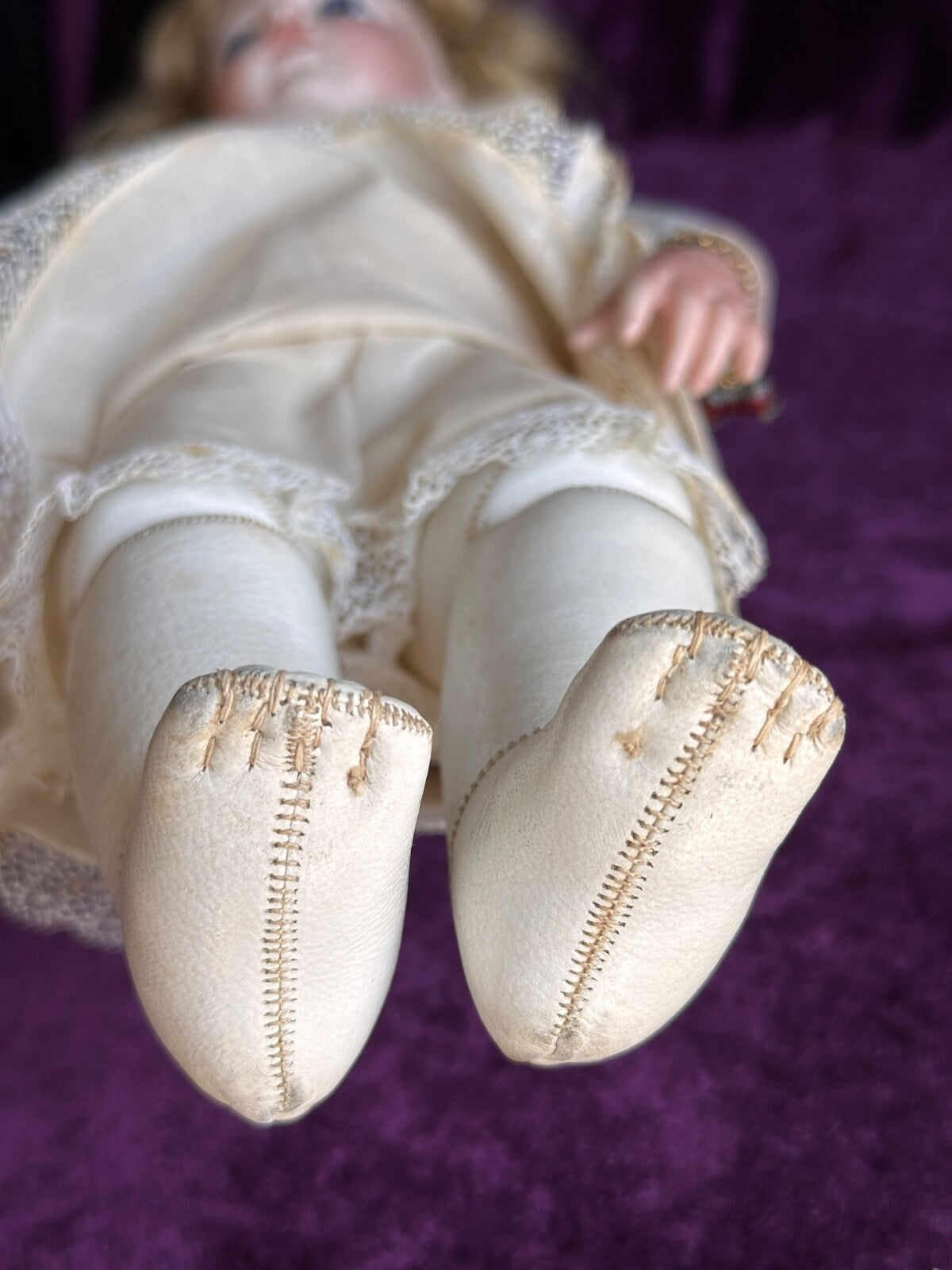 Vintage 15” Artist Reproduction of Antique French Bru Jne Porcelain Leather Doll
