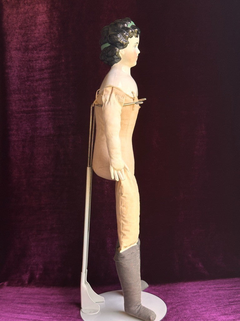 Large Antique German 26” Dolly Madison China Shoulder Head Doll