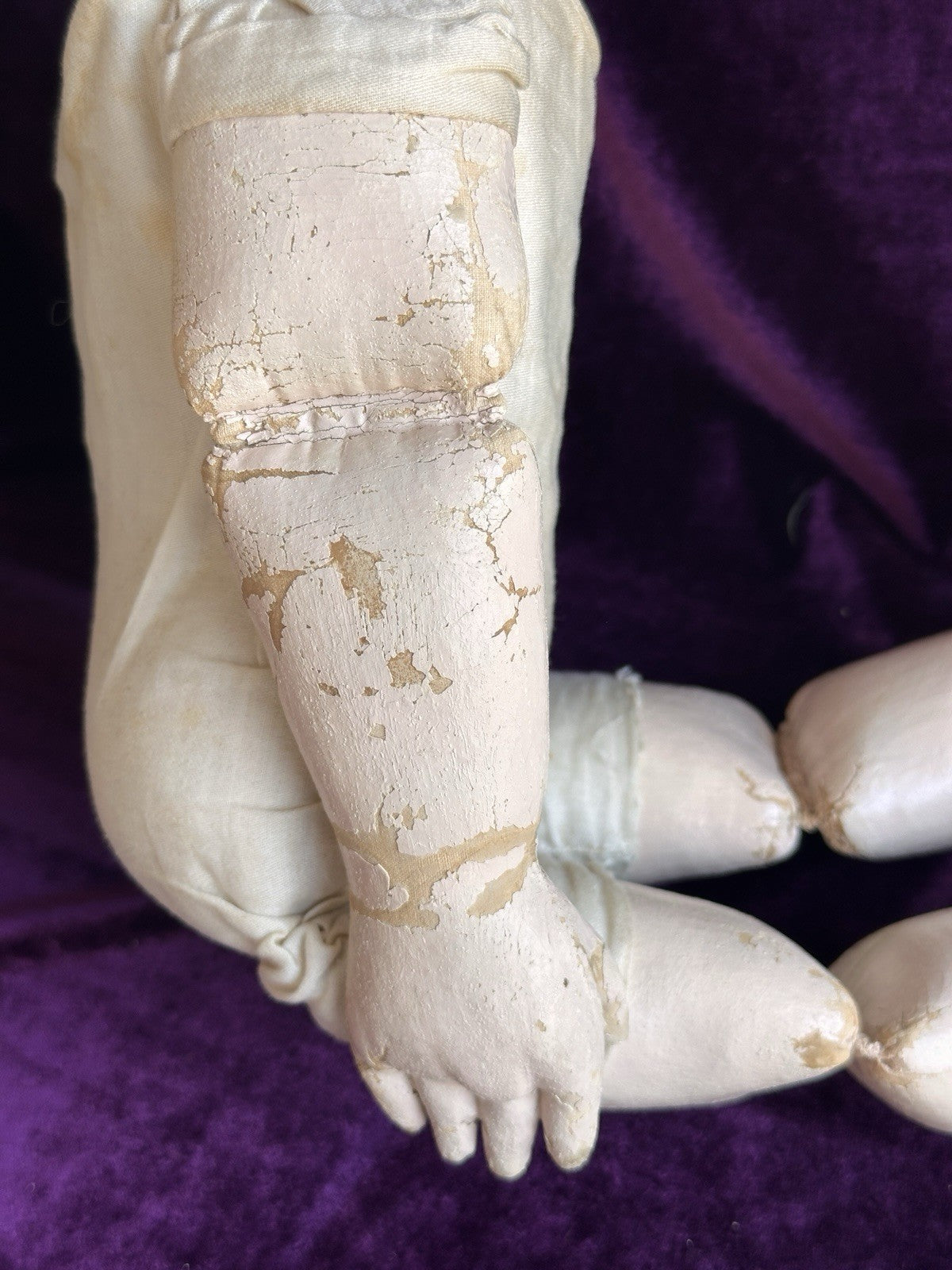 Rare Large Antique American 22” Gertrude Rollinson Oil Painted Cloth Baby Doll