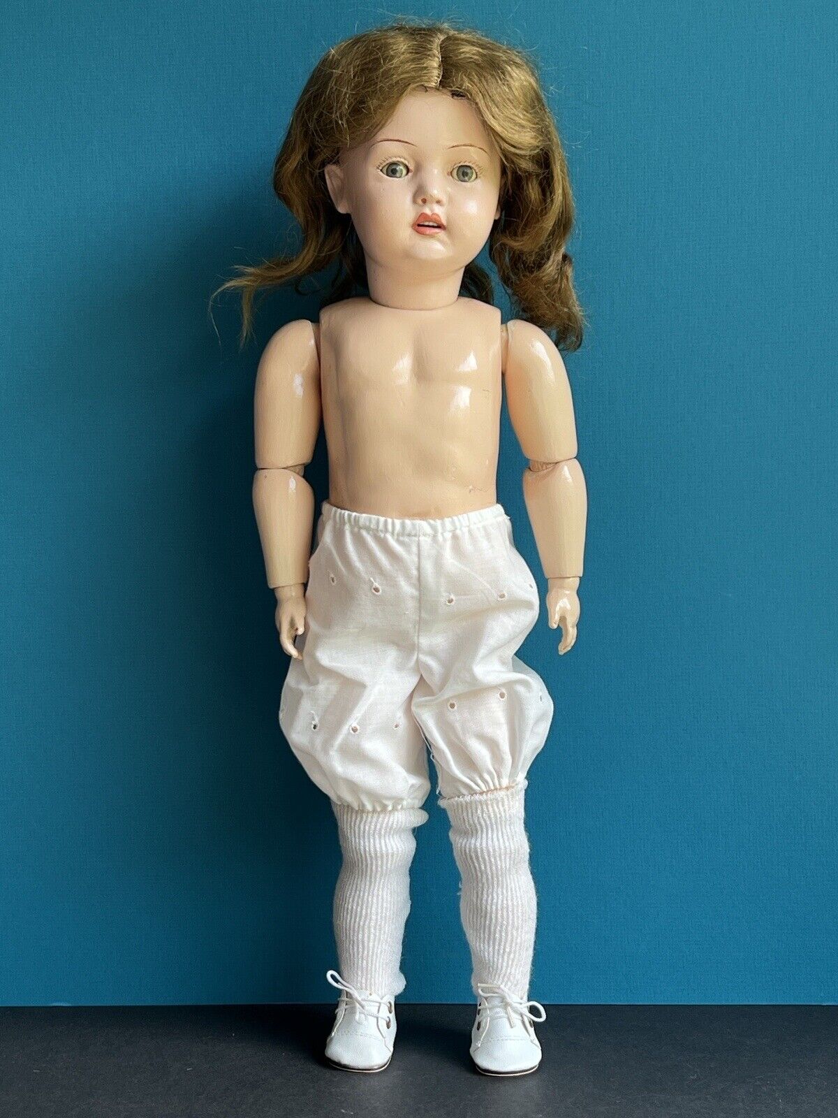 Rare Antique American 20” Composition Doll by F.A.M. Doll Company