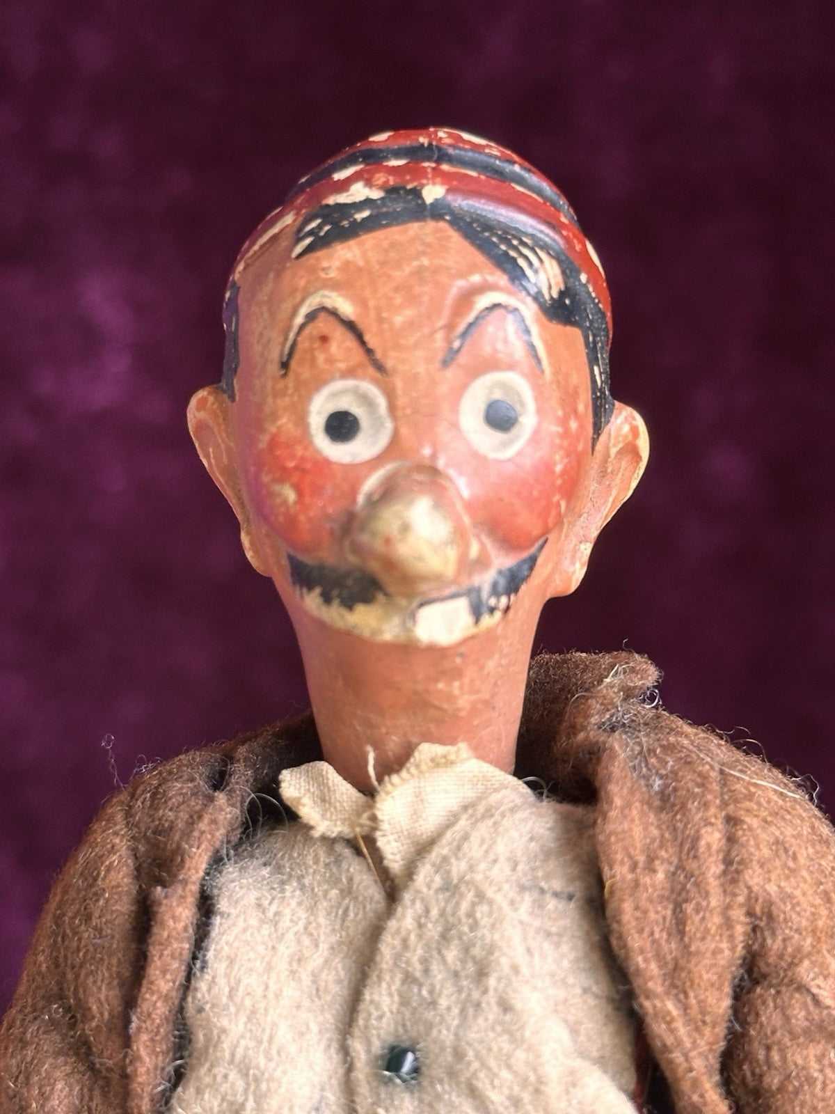 2 Antique Swiss SABA Bucherer Mutt & Jeff Ball Jointed Metal Dolls Toys