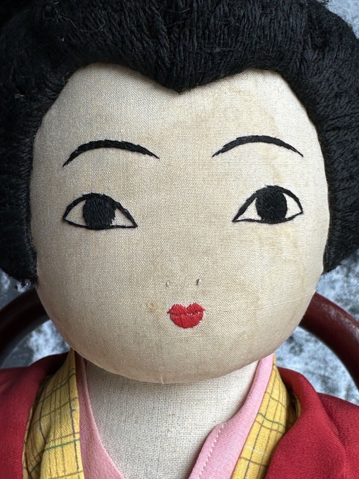 Vintage 18” Japanese Willy Seiler Artist Cloth Oriental Doll