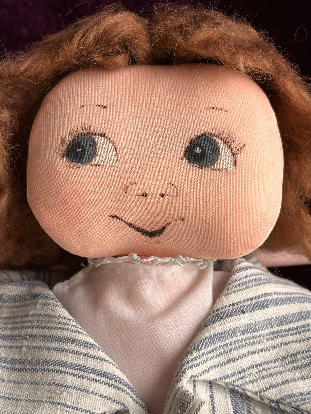 Lot of 2 Vintage Handmade Cloth Felt Dolls