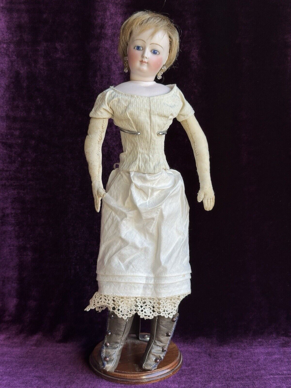 Antique French 15” Louis Doleac Bisque Head Fashion Depose Poupee Doll