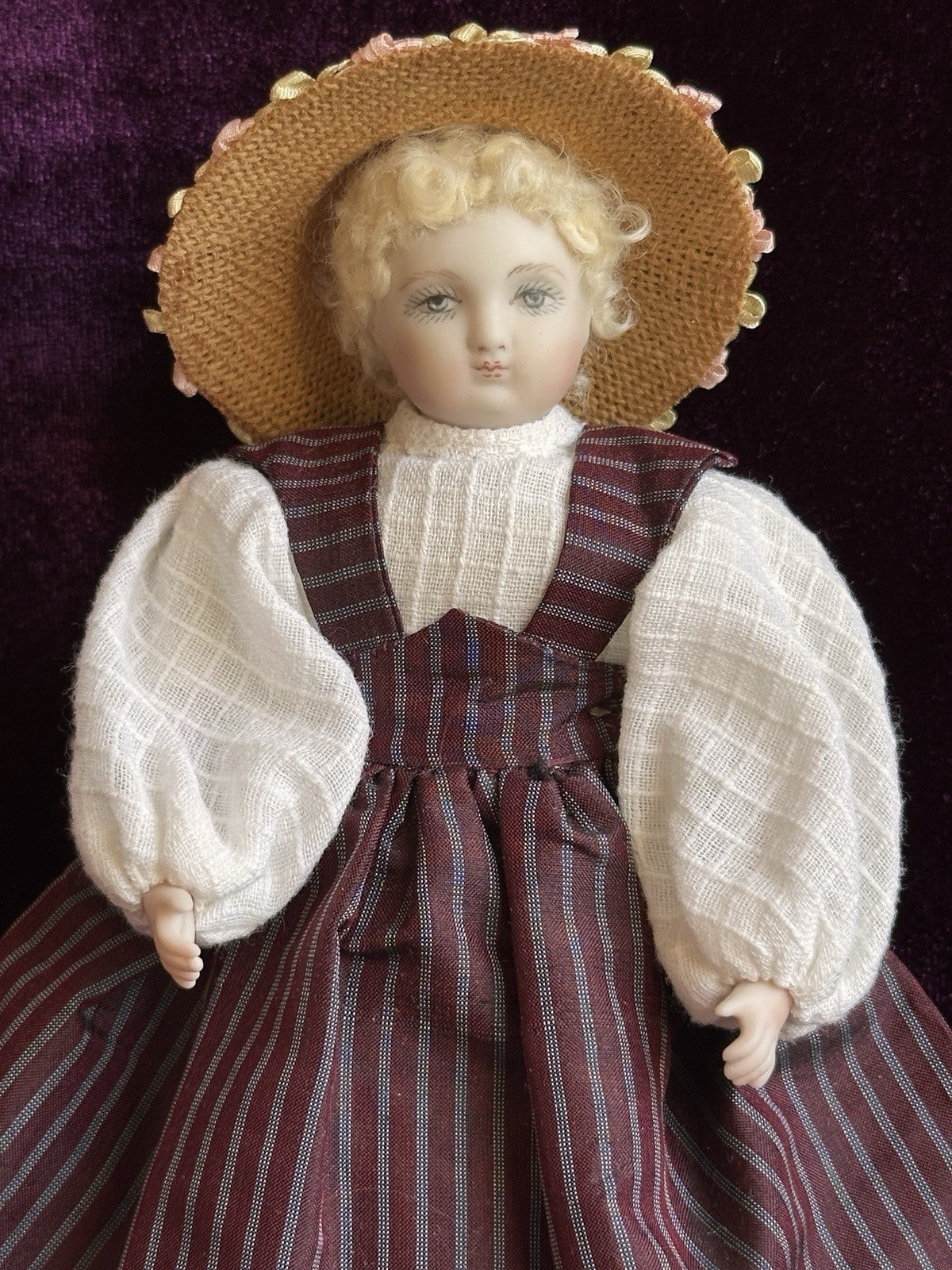 Porcelain Miniature Cathy Hansen Repro of Antique French Huret Dollhouse Doll
