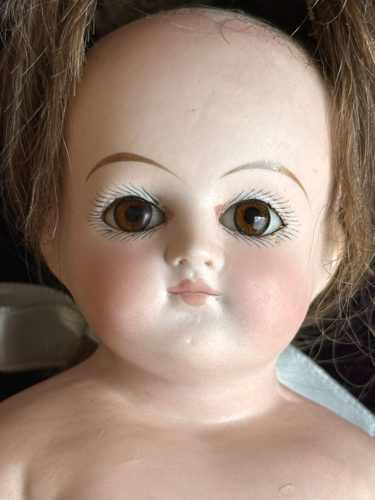 Antique German 14.5" Unmarked Kling/ABG Solid Bisque Shoulder Head Fashion Doll