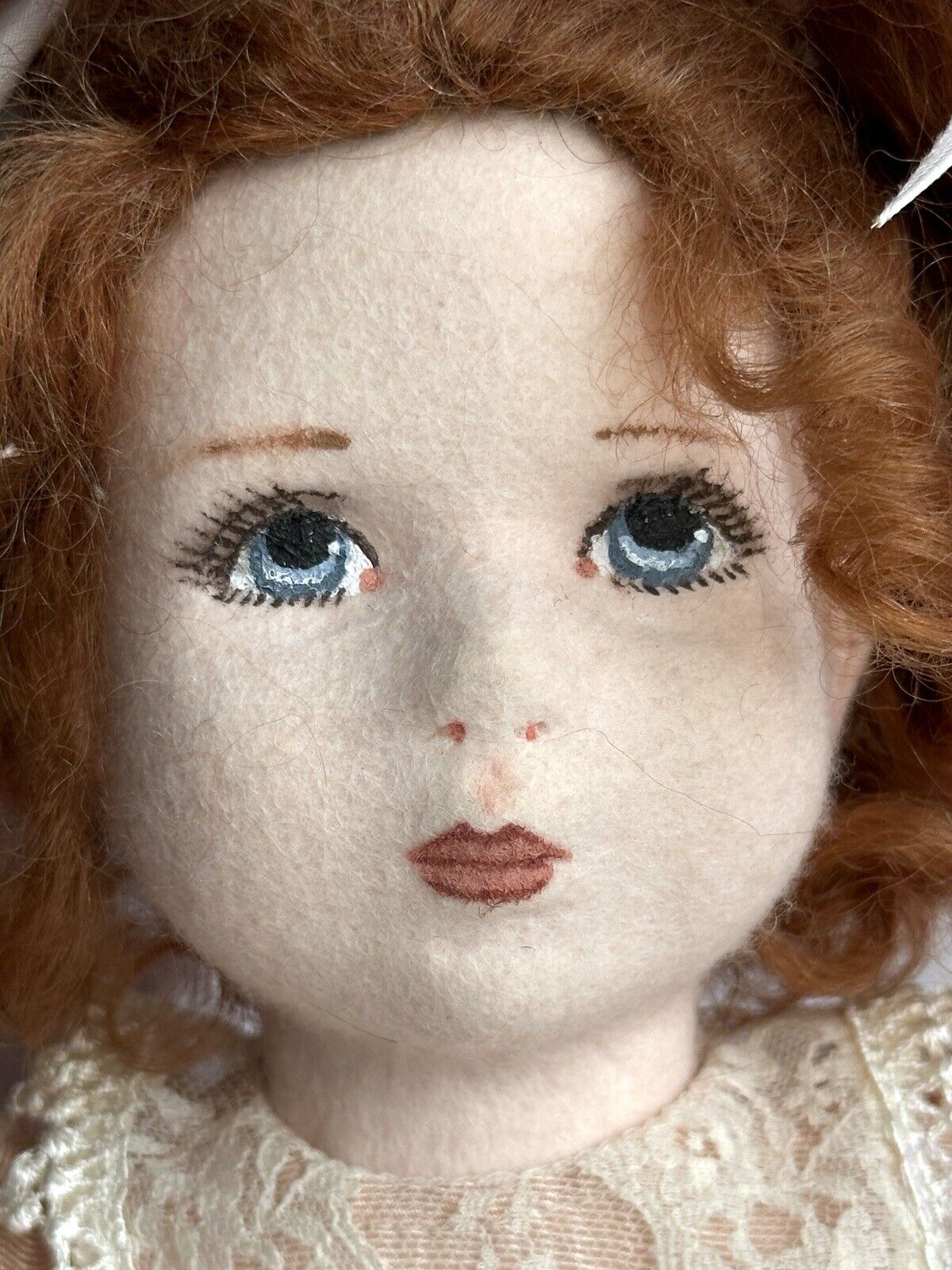 Artist Signed 15.5” Felt Cloth Girl American Beauty Doll By Shirley Peck LE 25
