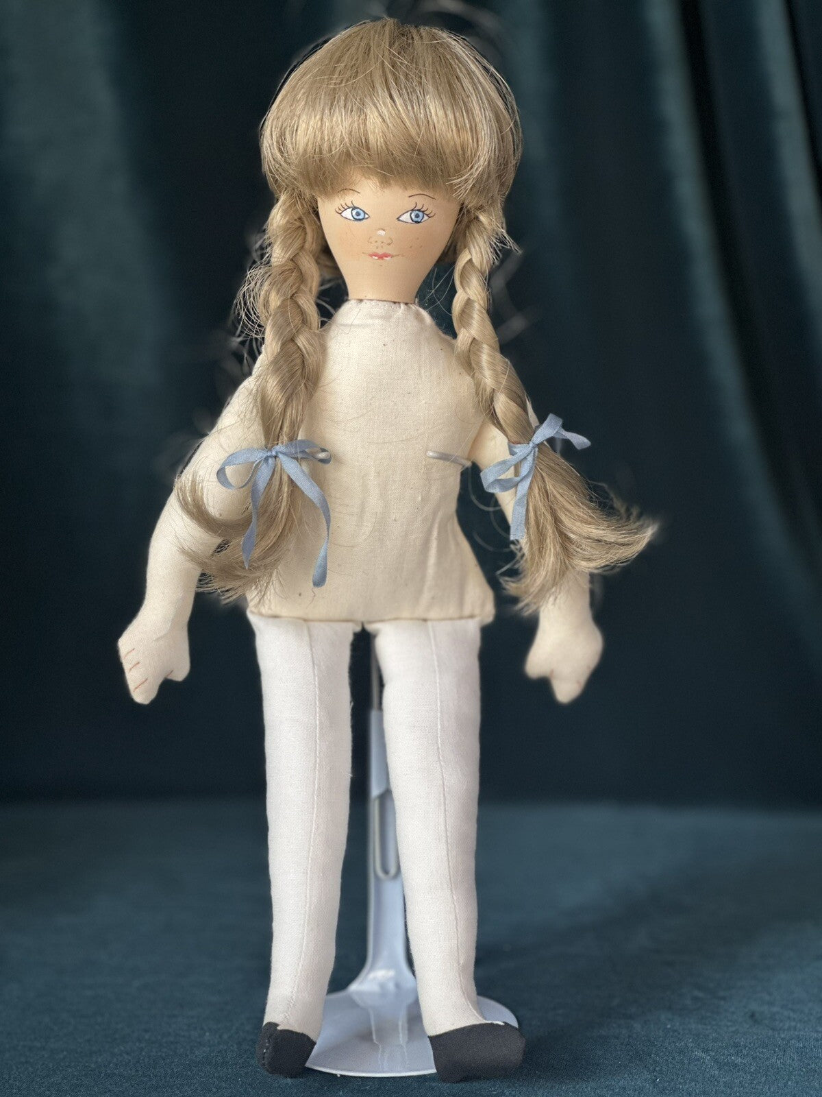 Collectible 12” Hand-carved Wooden Jointed Doll by Nancy Elliott (?) LE 150