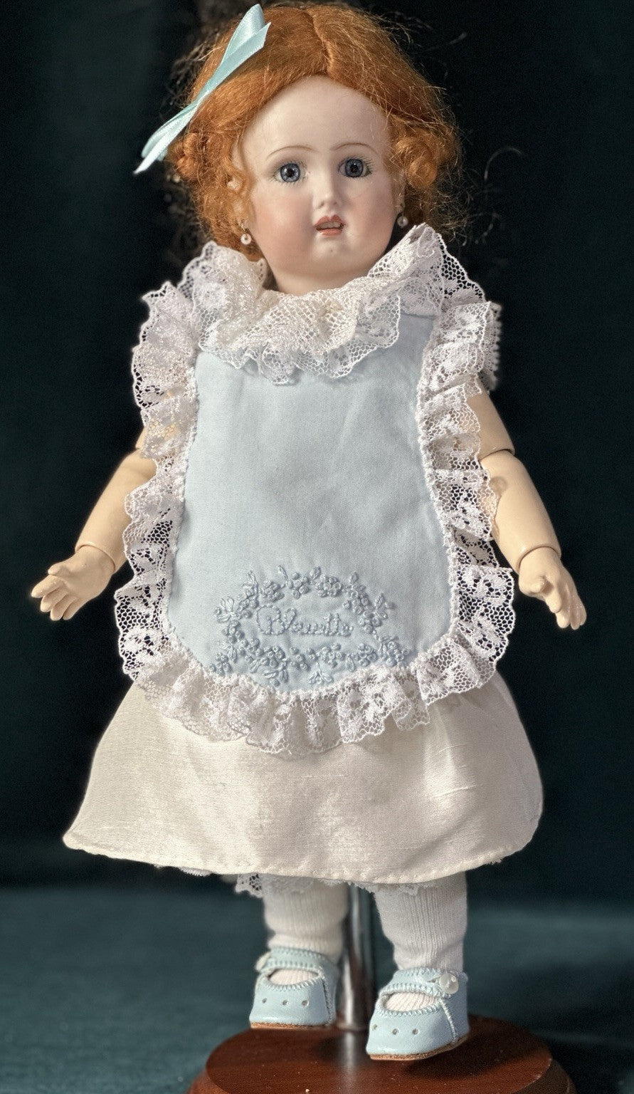 Porcelain/Composition 11” Reproduction of Antique French Bleuette Doll