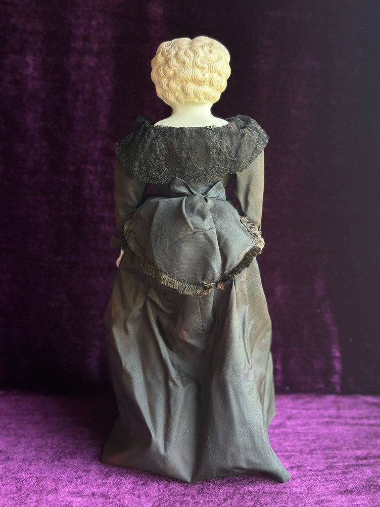 Antique 15” Bisque Parian Doll with Glass Eyes Made in Japan (?)