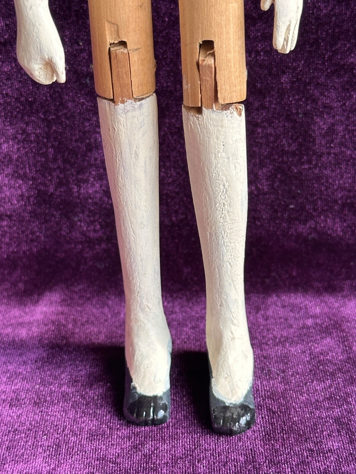 Vintage 13" Reproduction of Antique Grodnertal Wooden Jointed Tuck Comb Doll