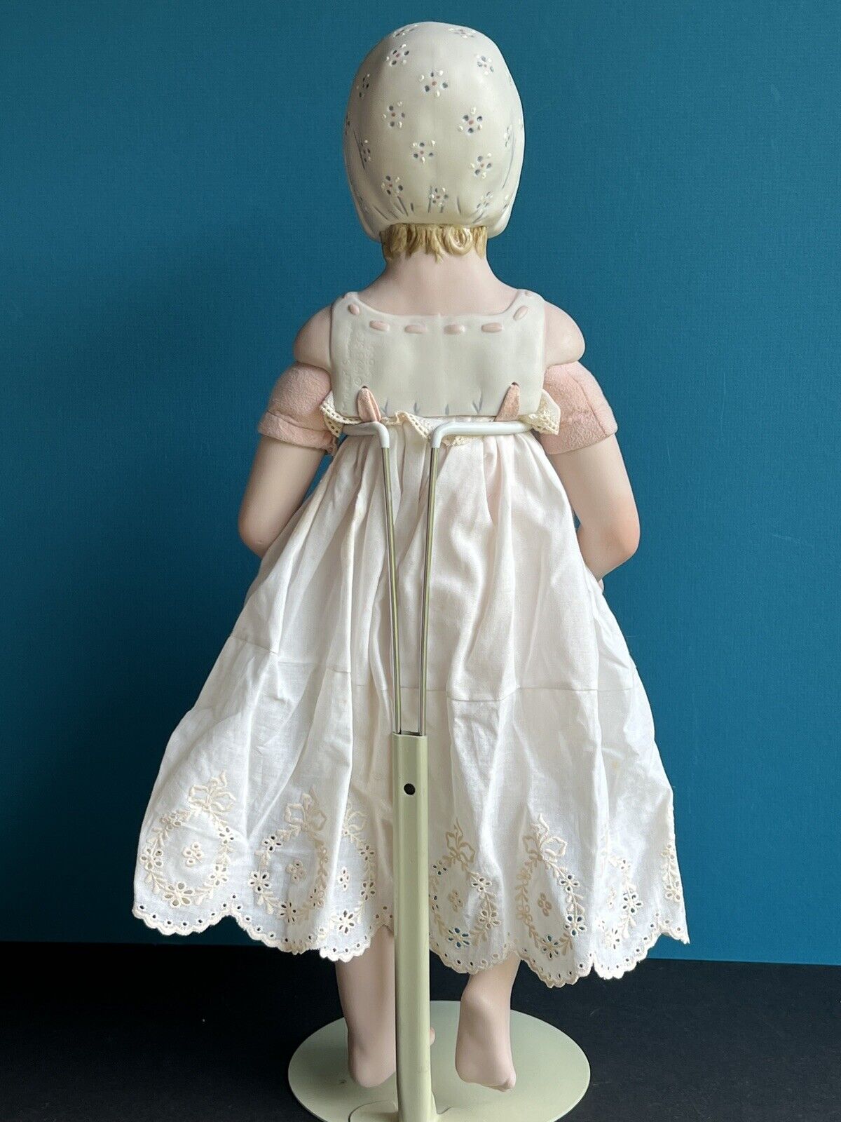 OOAK 19” Collectible Doll Hannah with Molded Bonnet Intaglio Eyes