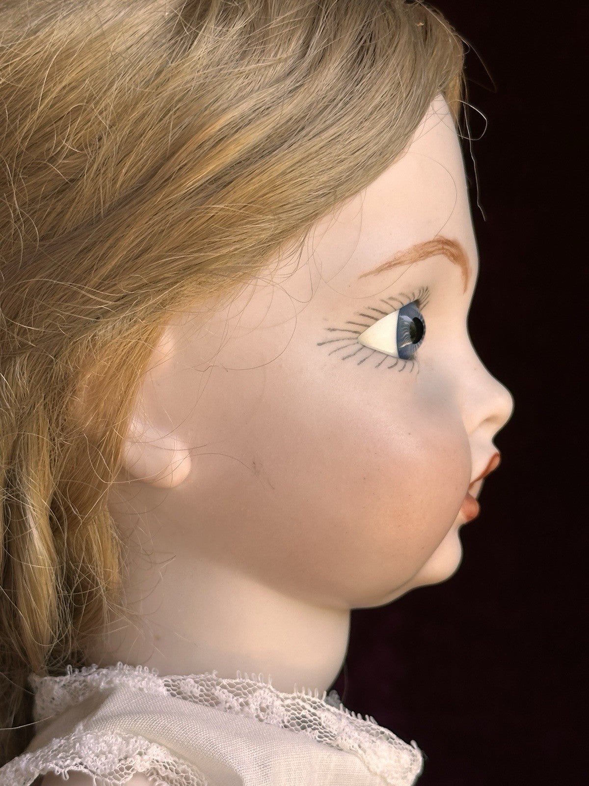 Vintage All Porcelain 19” Reproduction of Antique French Bru Circle Dot Doll