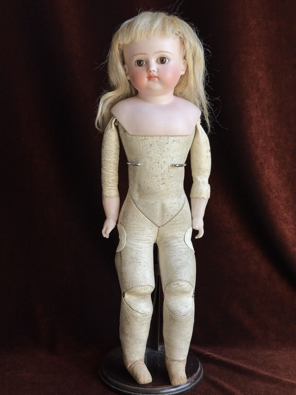 Antique German 14” Early Kestner Closed Mouth Bisque Shoulder Head Doll