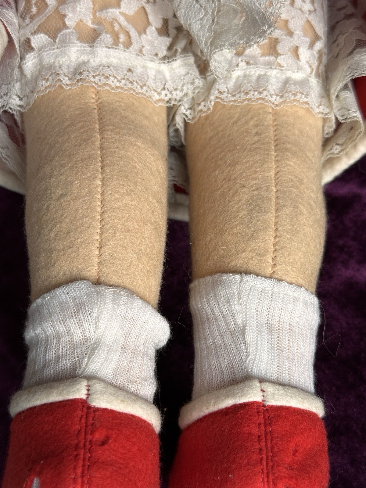 Vintage 19” Italian 1980’s Lenci Brunilde Felt Cloth Doll