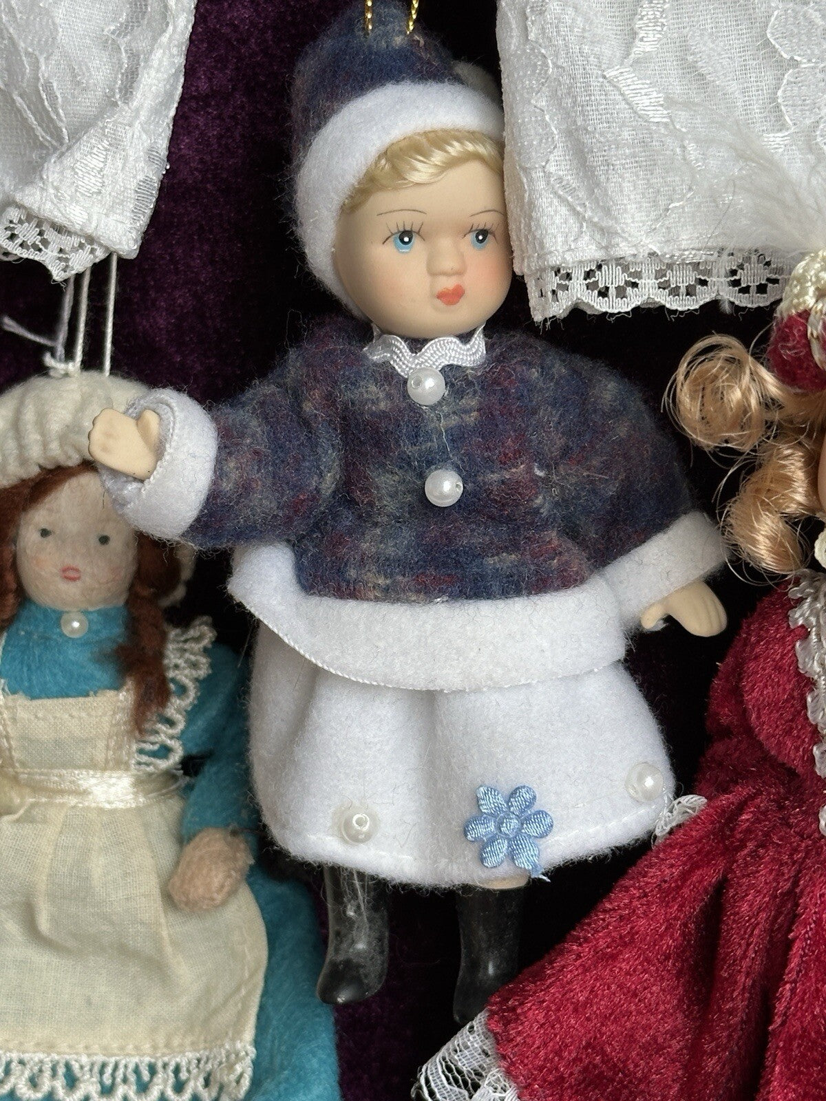 Lot of 10 Christmas Tree Decoration Ornament Dolls