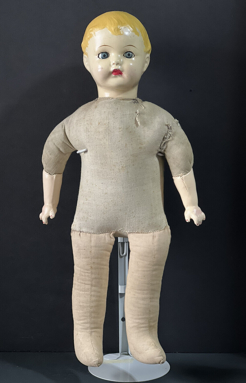 Antique 1920’s Composition Ideal Carrie Joy Character 18” Boy Doll Flirty Eyes