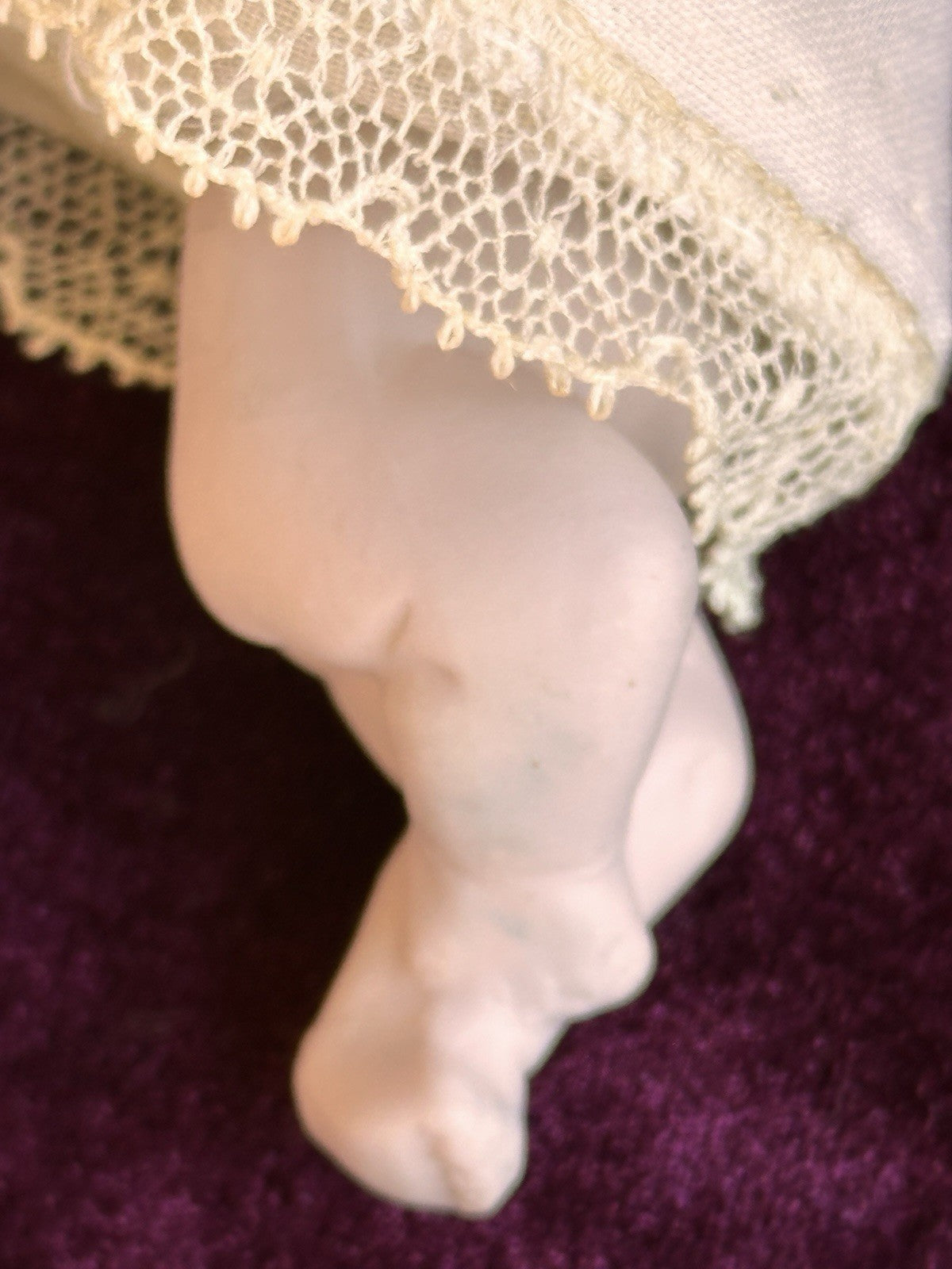 Antique German 3.375” All Bisque Hertwig Miniature Baby Doll Molded Bottle