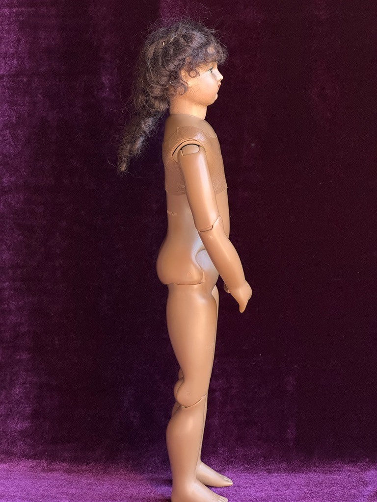 Rare 15” Dark Complexion Porcelain Repro of Antique French Huret Fashion Doll