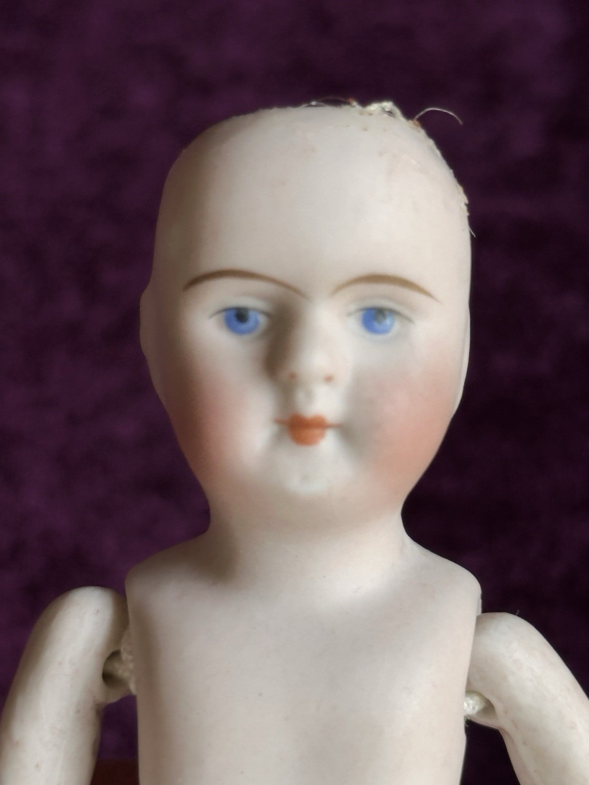 Rare Antique German 4.25” Kestner 184 All Bisque Mignonette Doll with Bent Legs