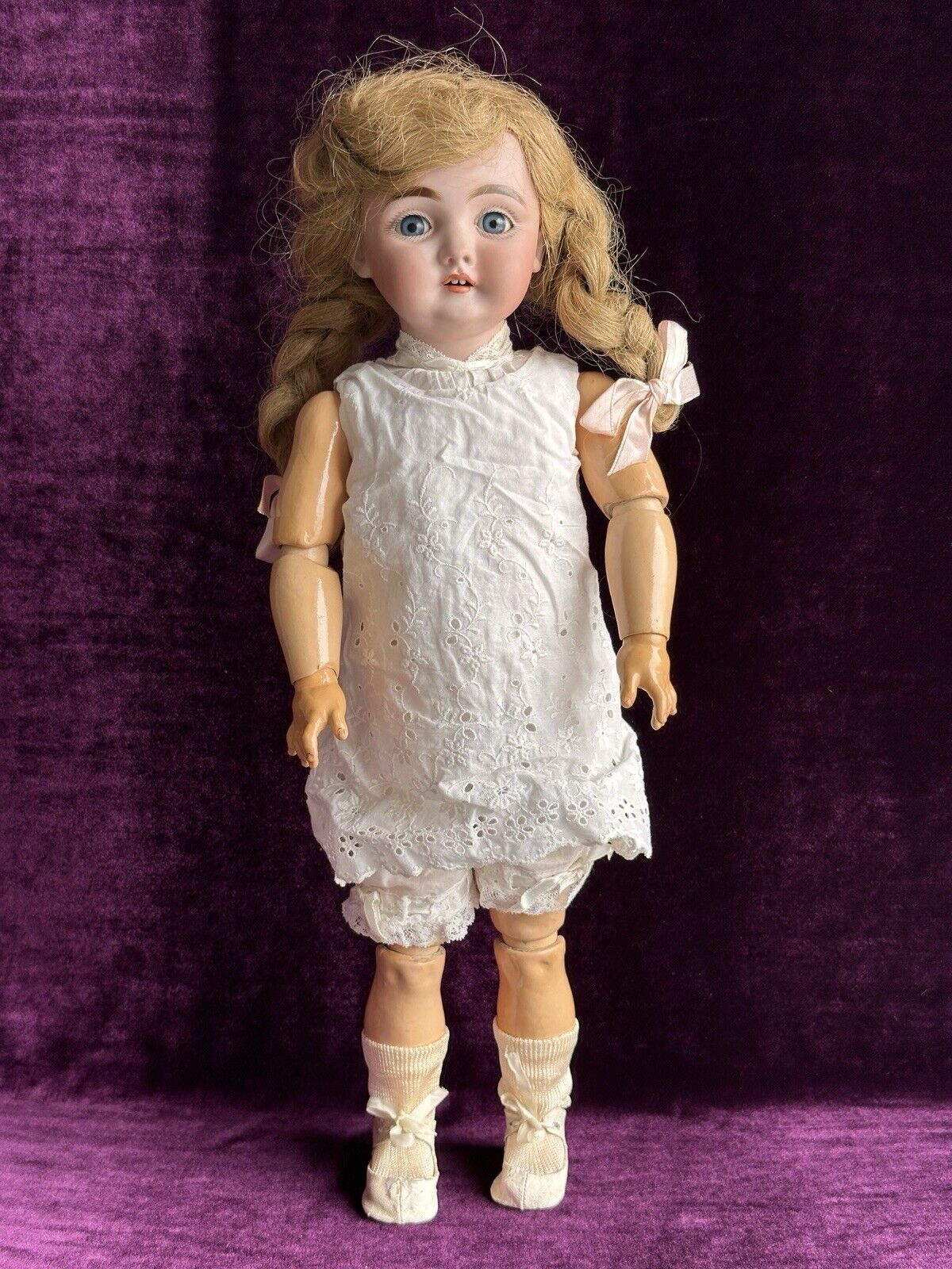 Antique German 19” Early Kestner 143 Bisque Head Doll
