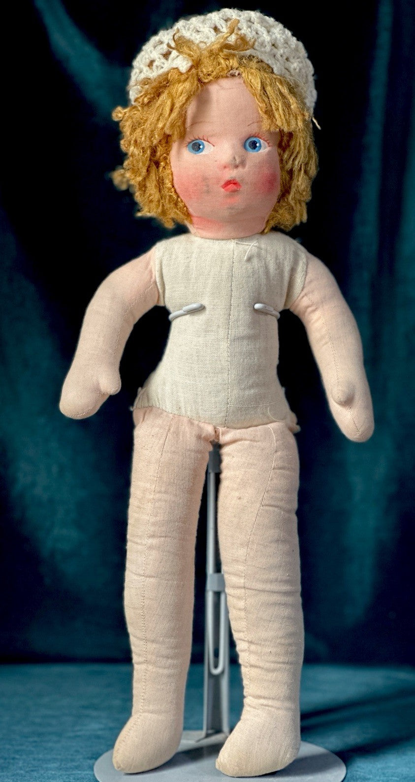 Lot Of 3 Vintage Stuffed Cloth 16”; 22” and 33” Dolls