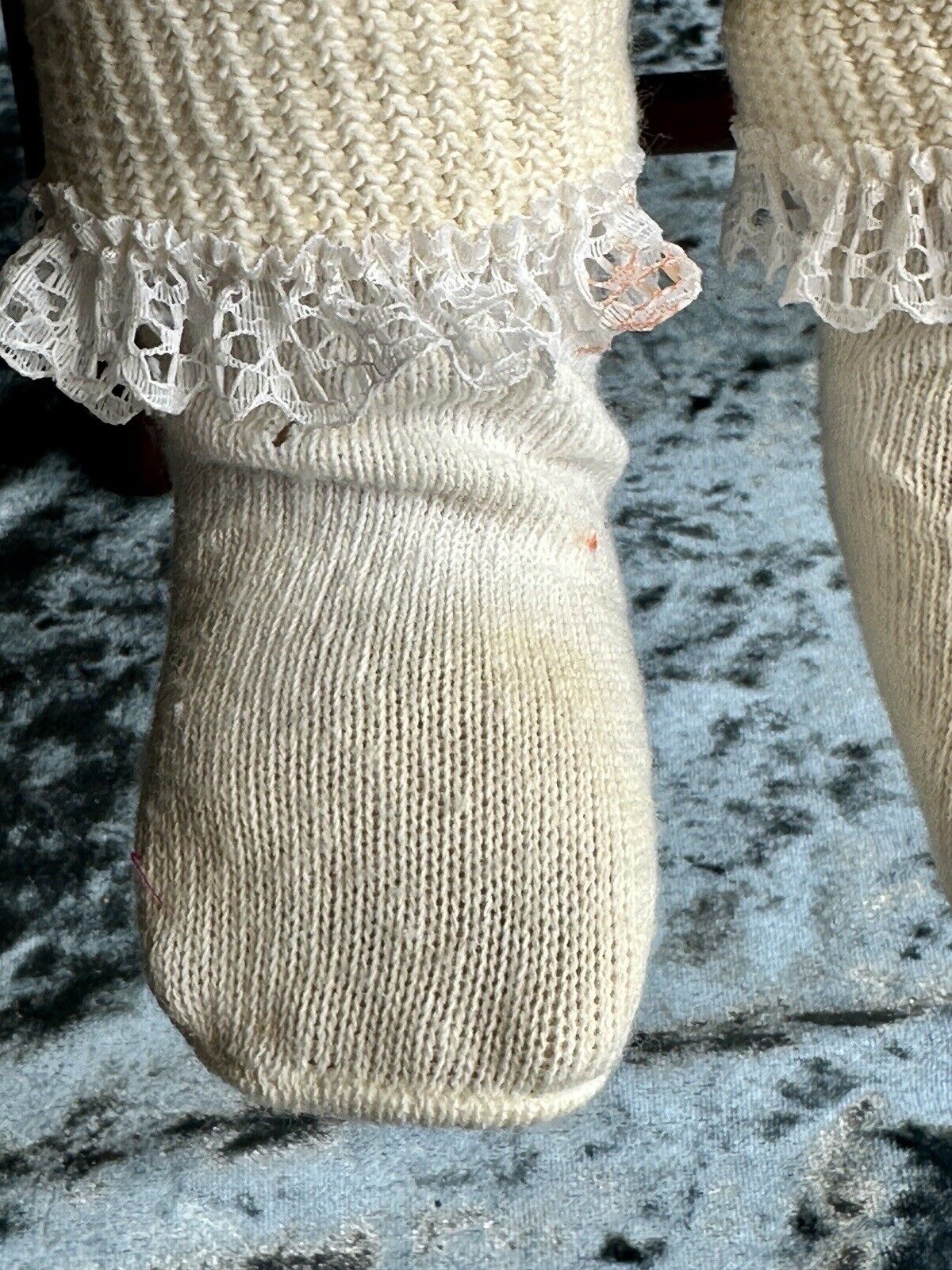 Large Antique American 25” Martha Chase Stockinette Oil Painted Baby Doll