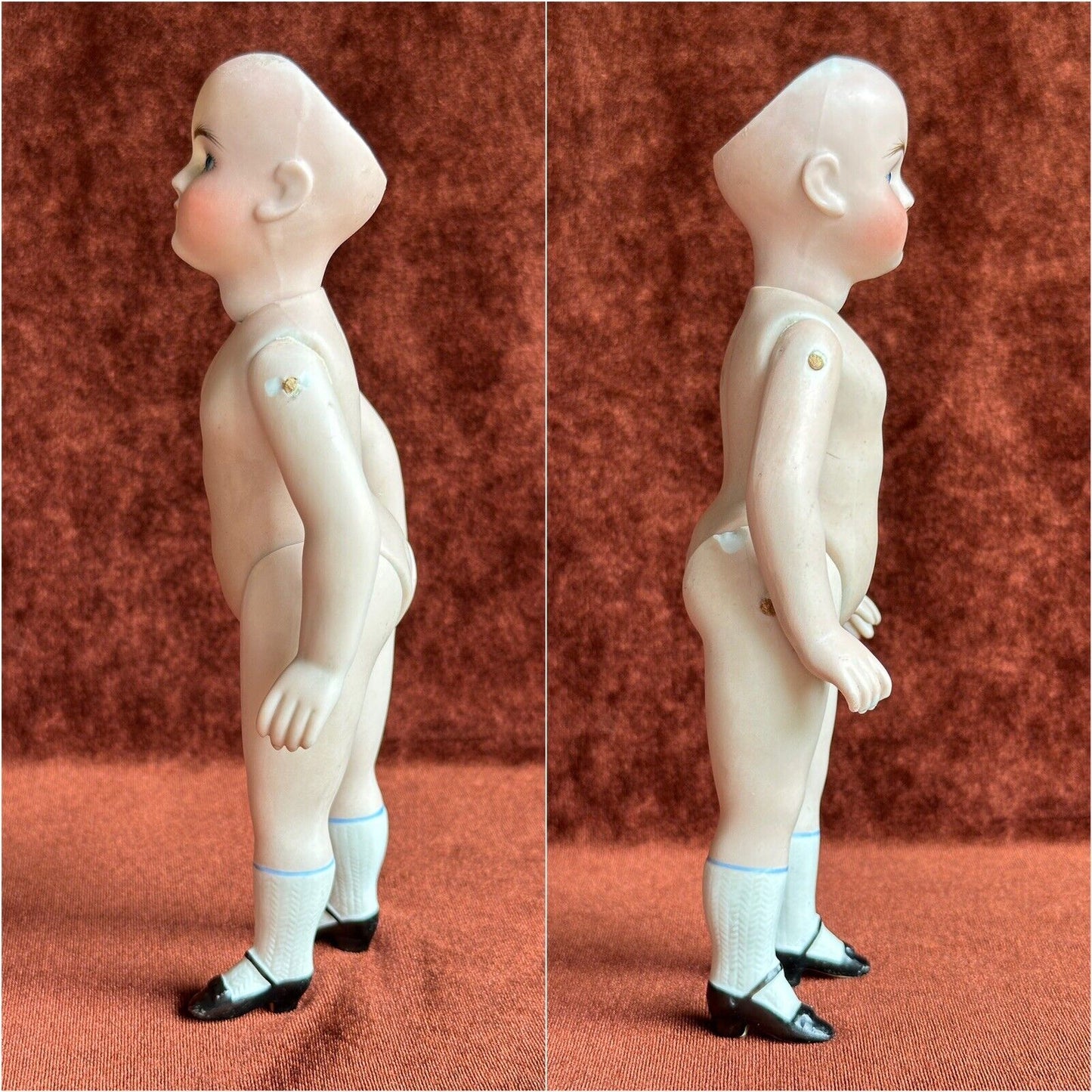 Antique German 8” All Bisque Gebruder Kuhnlenz (?) 49-12 Mignonette Doll
