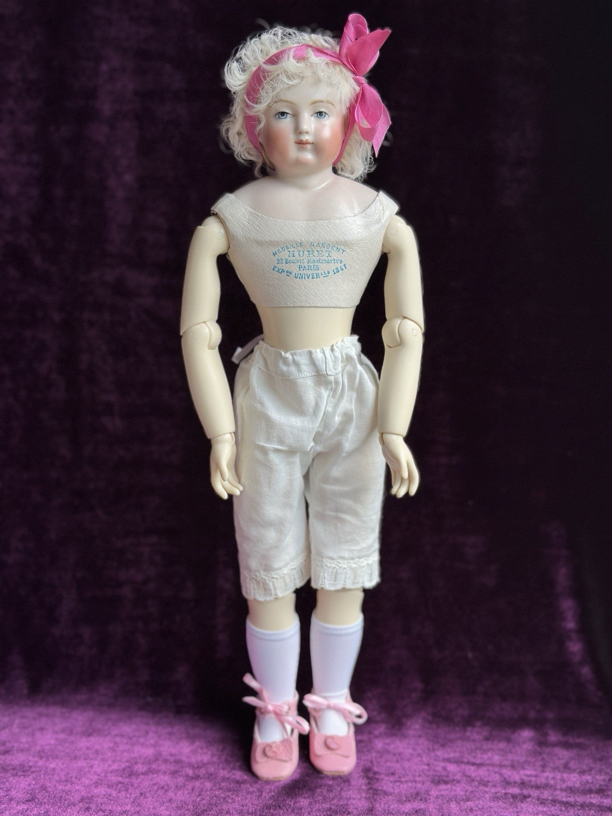 Collectible 15.5” Porcelain Repro of Antique French Huret China Fashion Doll