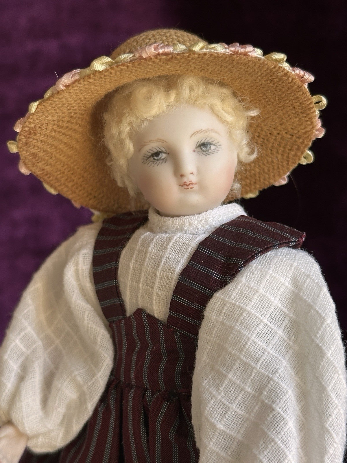 Porcelain Miniature Cathy Hansen Repro of Antique French Huret Dollhouse Doll