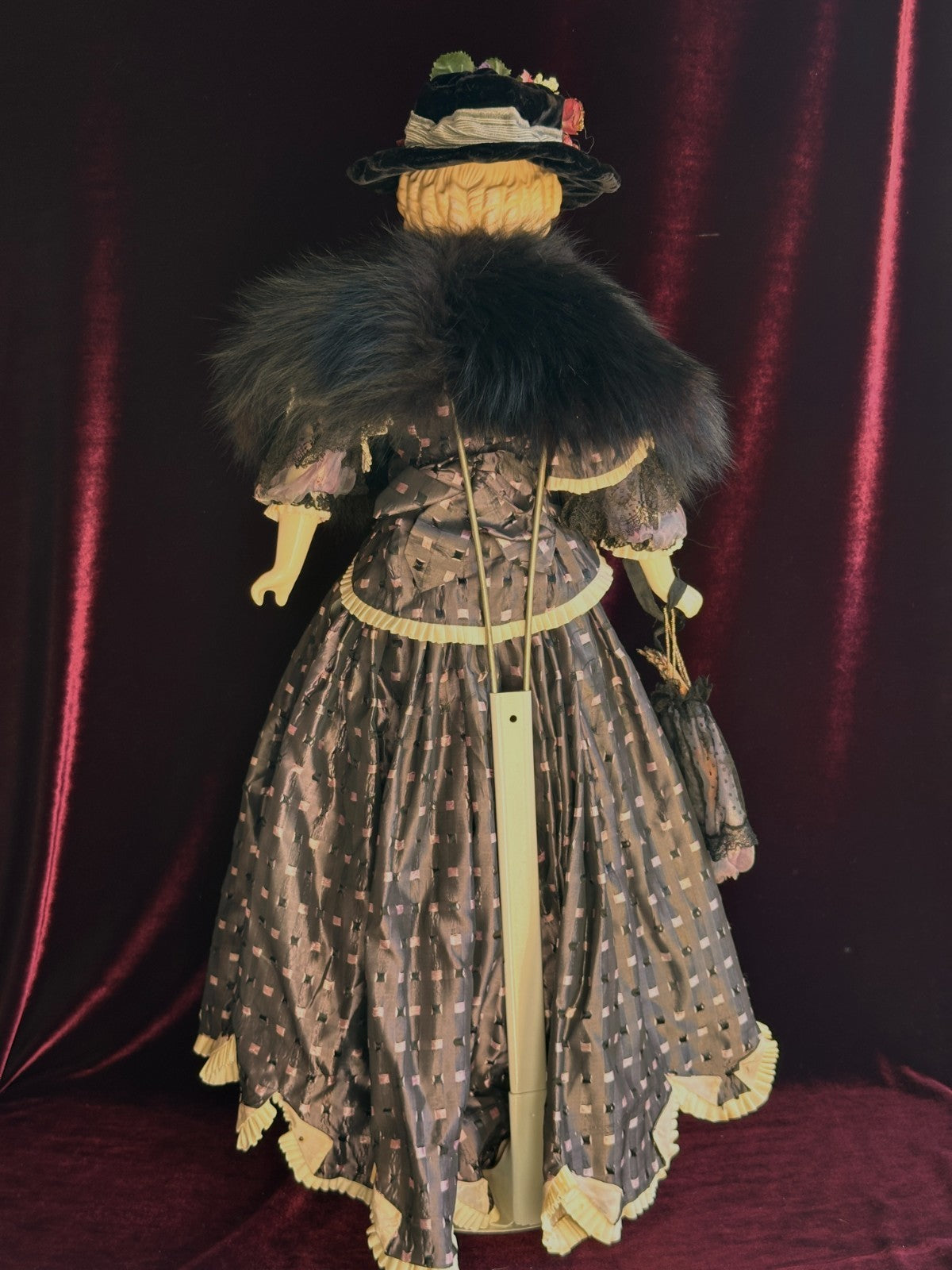 Large Antique German 26” Flat Top Highbrow China Shoulder Head Blonde Doll