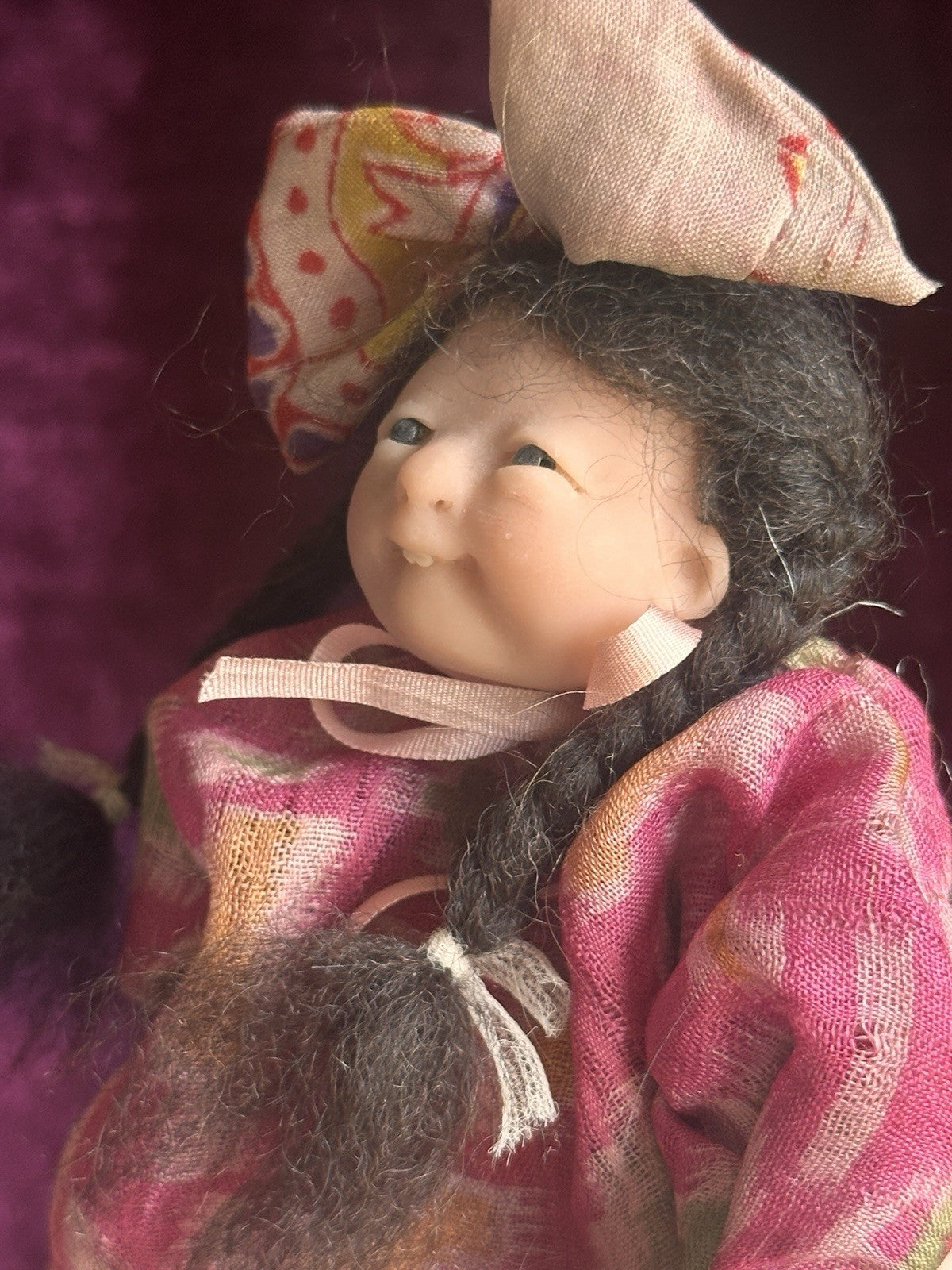 OOAK Miniature Handmade Elizabeth Cooper 6” Polymer Clay Cloth Girl Doll